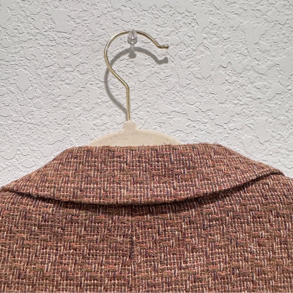VTG Oscar de la Renta Wool Blend Tweed Blazer Jacket Preppy Academia Brown 10 *M - Picture 10 of 16